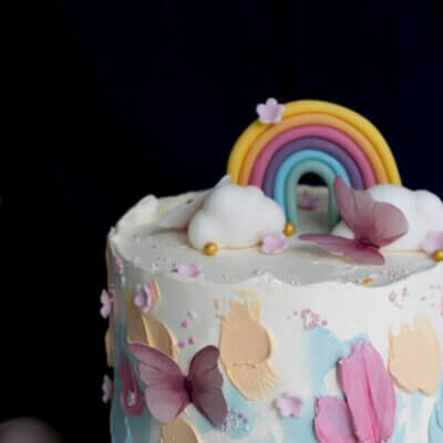 Cake with rainbow
